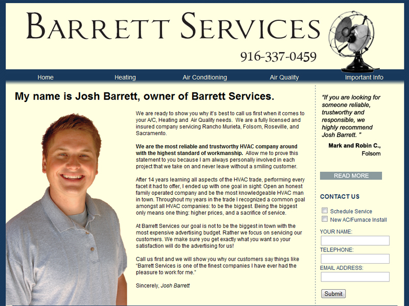 Barrett HVAC Website
