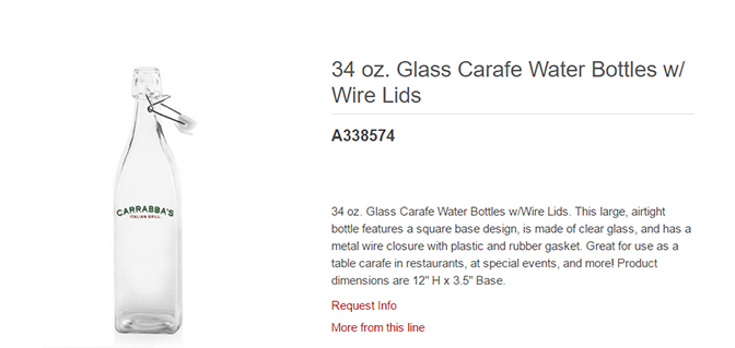 34 oz Glass Water promotional printing